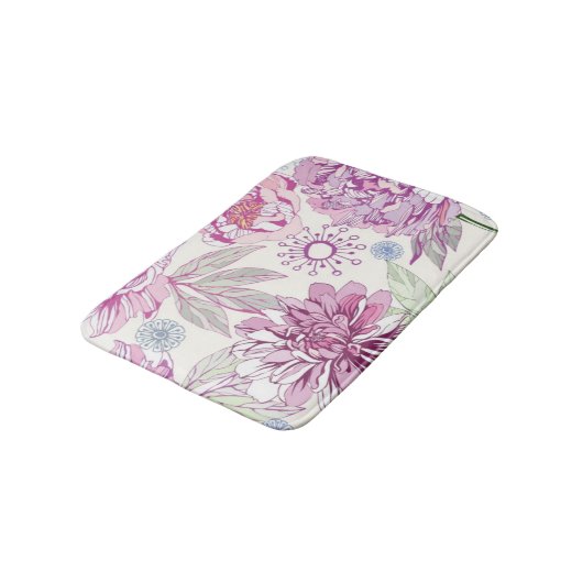 Patroon met roze bloemen badmat (Gekanteld)