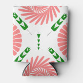 patroon met roze bloemen blikjeskoeler (Voorkant)