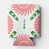 patroon met roze bloemen blikjeskoeler (Achterkant)