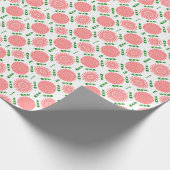 patroon met roze bloemen cadeaupapier (Hoek)