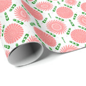 patroon met roze bloemen cadeaupapier (Rol Hoek)