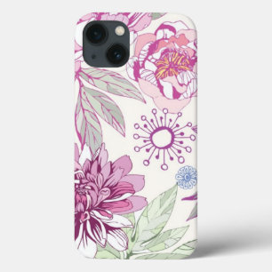 Patroon met roze bloemen iPhone 13 hoesje