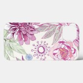 Patroon met roze bloemen Case-Mate iPhone case (Achterkant (horizontaal))