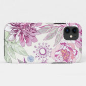 Patroon met roze bloemen Case-Mate iPhone case (Achterkant (horizontaal))
