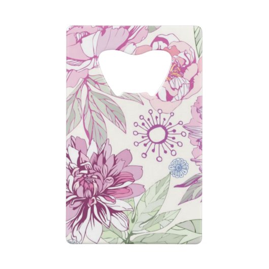 Patroon met roze bloemen creditkaart flessenopener (Achterkant)