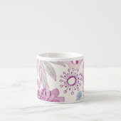 Patroon met roze bloemen espresso kop (Voorkant)