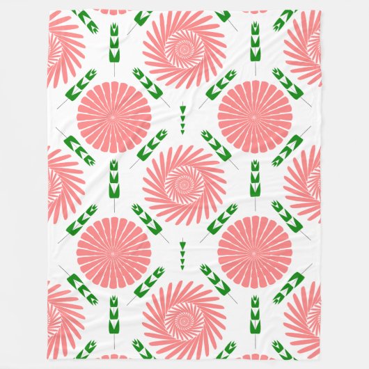 patroon met roze bloemen fleece deken (Voorkant)