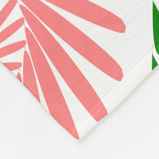 patroon met roze bloemen fleece deken (Hoek)