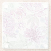 Patroon met roze bloemen glazen onderzetter (Achterkant)