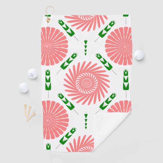 patroon met roze bloemen golfhanddoek (Insitu)