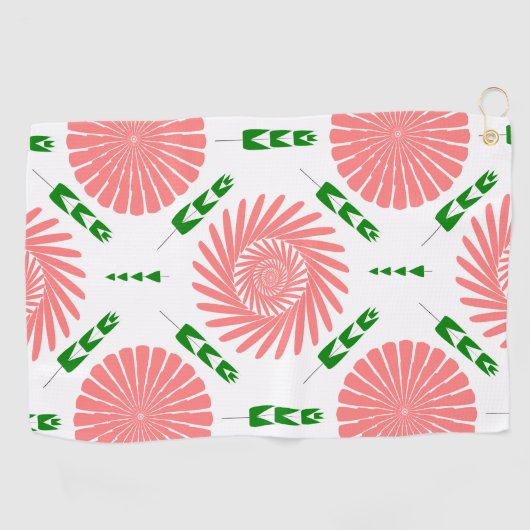 patroon met roze bloemen golfhanddoek (Horizontaal)