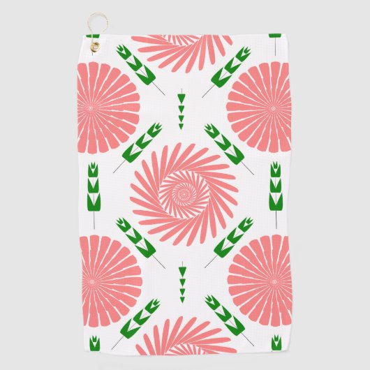 patroon met roze bloemen golfhanddoek (Voorkant)