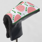 patroon met roze bloemen golfheadcover (3/4 voorkant)