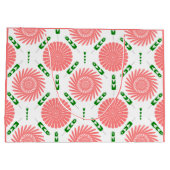 patroon met roze bloemen groot cadeauzakje (Achterkant)