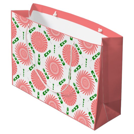 patroon met roze bloemen groot cadeauzakje (Achterkant Gekanteld)