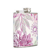 Patroon met roze bloemen heupfles (Rechts)