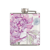 Patroon met roze bloemen heupfles (Achterkant)