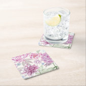 Patroon met roze bloemen kartonnen onderzetters (Insitu)