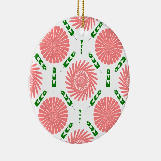 patroon met roze bloemen keramisch ornament (Rechts)