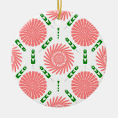 patroon met roze bloemen keramisch ornament (Voorkant)