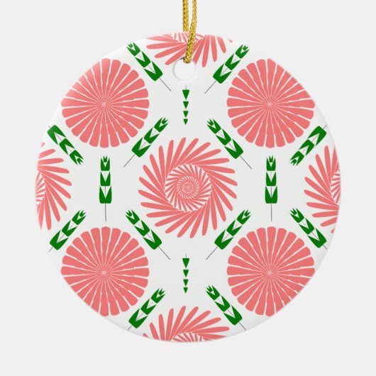 patroon met roze bloemen keramisch ornament (Voorkant)