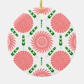 patroon met roze bloemen keramisch ornament (Achterkant)