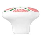 patroon met roze bloemen keramische knop (Zijkant)