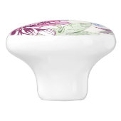 Patroon met roze bloemen keramische knop (Zijkant)