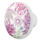 Patroon met roze bloemen keramische knop (Rechts)