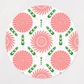 patroon met roze bloemen labels (Design 1)