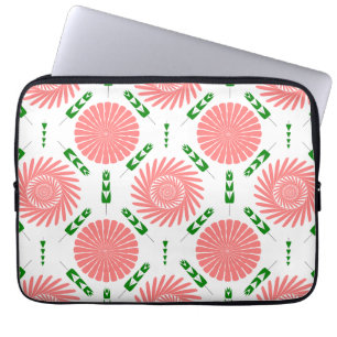 patroon met roze bloemen laptop sleeve