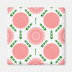 patroon met roze bloemen magneet