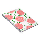 patroon met roze bloemen notitieboek (Rechterzijde)