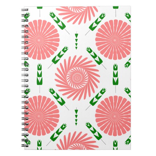 patroon met roze bloemen notitieboek (Voorkant)