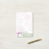 Patroon met roze bloemen post-it® notes (Op bureau)