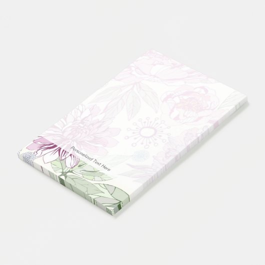 Patroon met roze bloemen post-it® notes (Schuin)