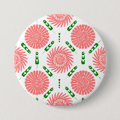 patroon met roze bloemen ronde button 7,6 cm (Voorkant)