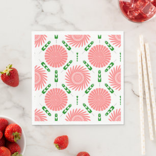 patroon met roze bloemen servet