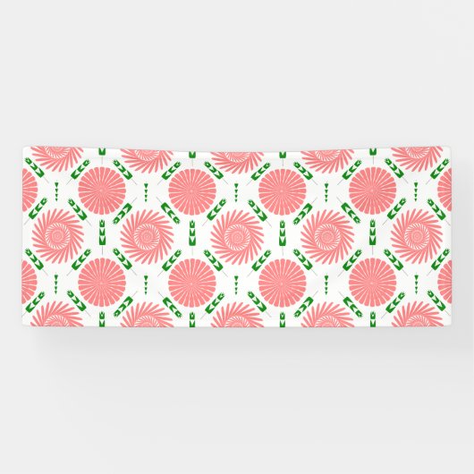 patroon met roze bloemen spandoek (Horizontaal)