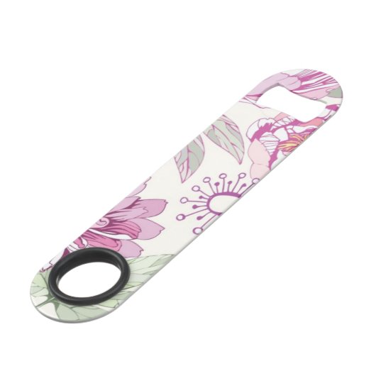 Patroon met roze bloemen speed flessenopener (Voorkant Gekanteld)