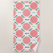 patroon met roze bloemen strandlaken (Voorkant)