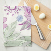 Patroon met roze bloemen theedoek (Quarter Fold)