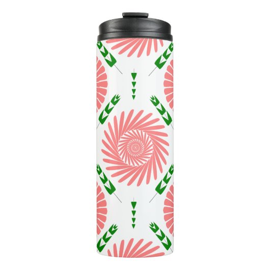 patroon met roze bloemen thermosbeker (Voorkant)