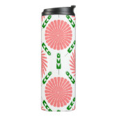 patroon met roze bloemen thermosbeker (Gedraaid links)