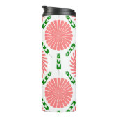 patroon met roze bloemen thermosbeker (Geroteerd rechts)