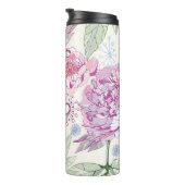 Patroon met roze bloemen thermosbeker (Geroteerd rechts)