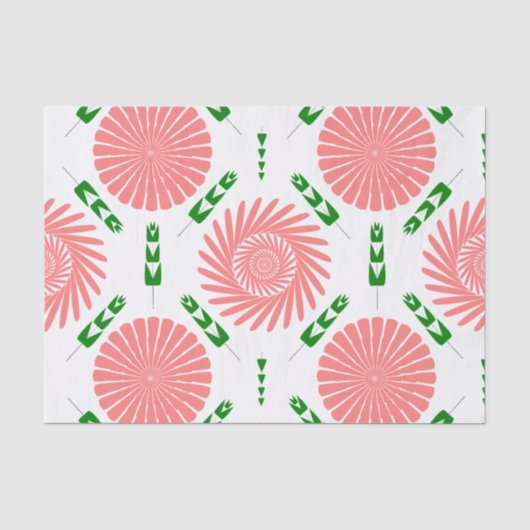 patroon met roze bloemen tissuepapier (Voorkant)