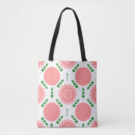 patroon met roze bloemen tote bag
