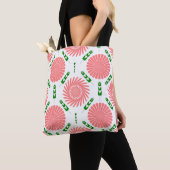 patroon met roze bloemen tote bag (Dichtbij)