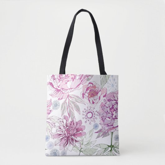 Patroon met roze bloemen tote bag (Voorkant)